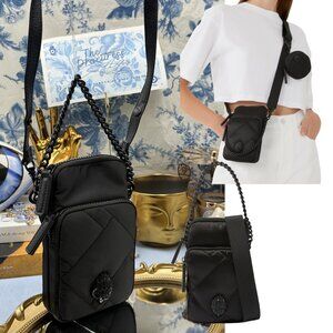 🆕 KURT GEIGER LONDON 🧿 NWOT Recycled Nylon XBody Bag Black Drench *NOCOINPURSE